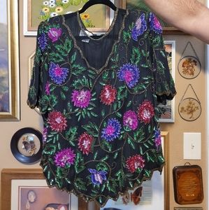 80s beaded blouse